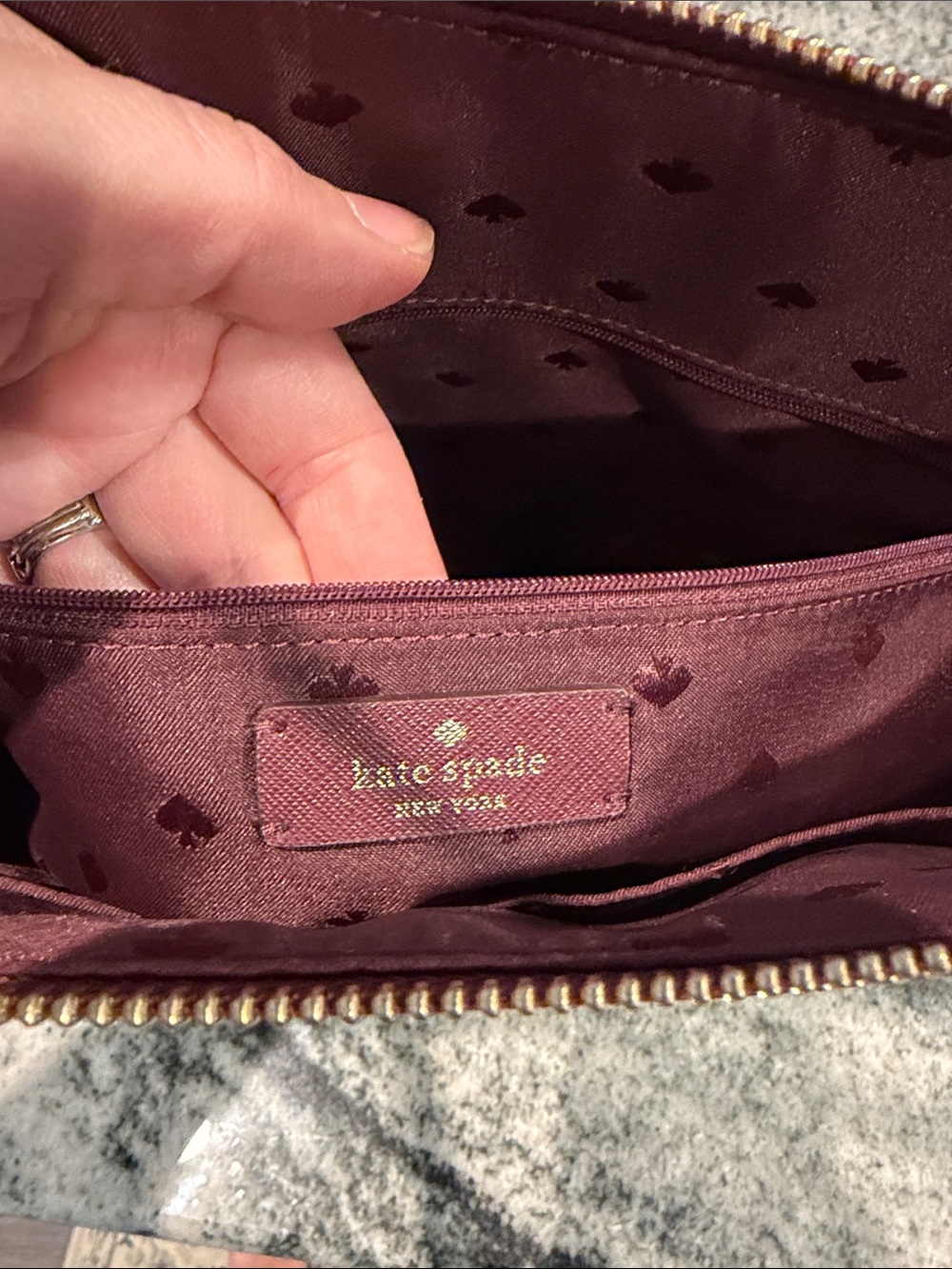 Kate Spade glitter tote in burgundy sparkle - Picture 6 of 14